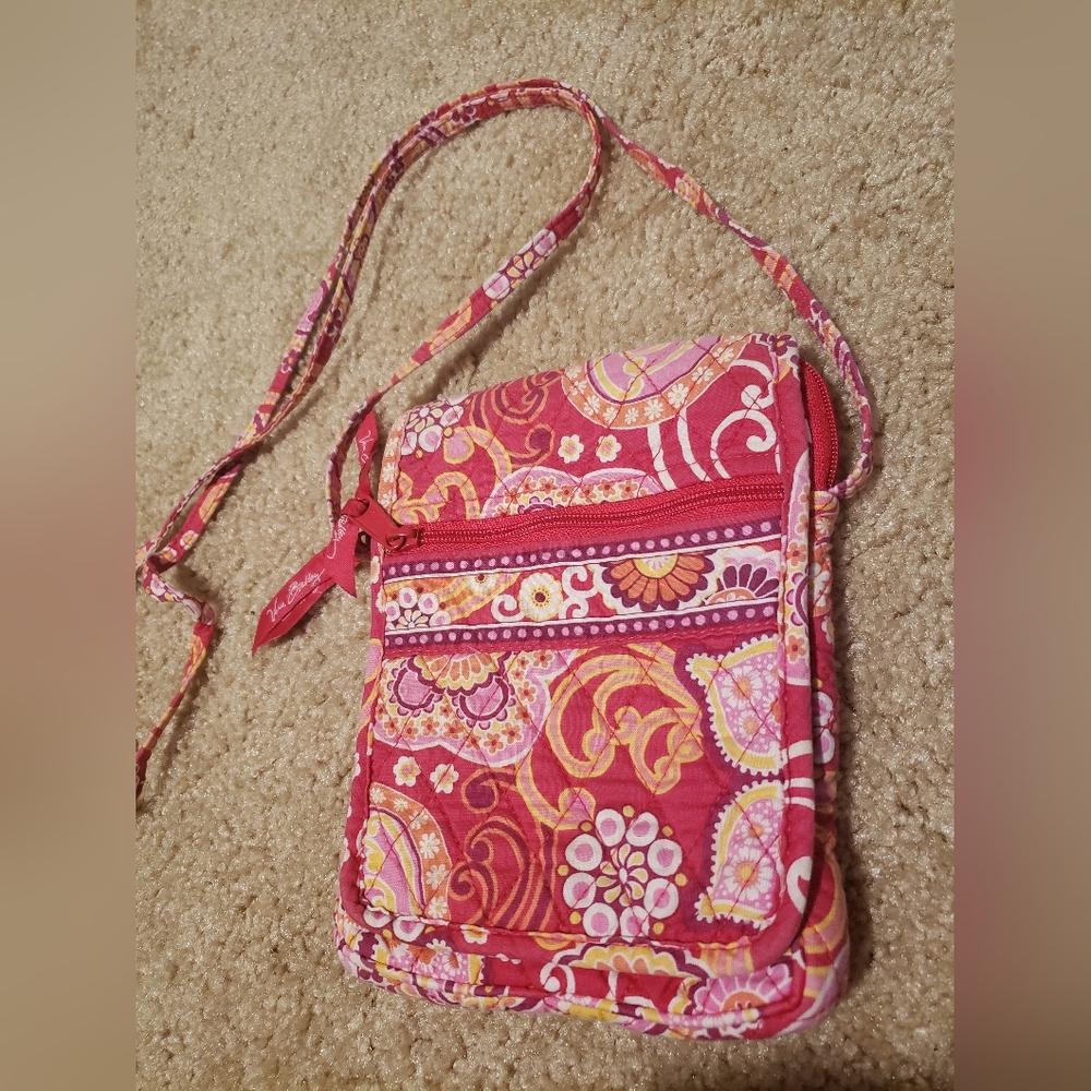 Vera Bradley Raspberry Fizz Mini Hipster Cross Body Shoulder Bag Purse Retired
